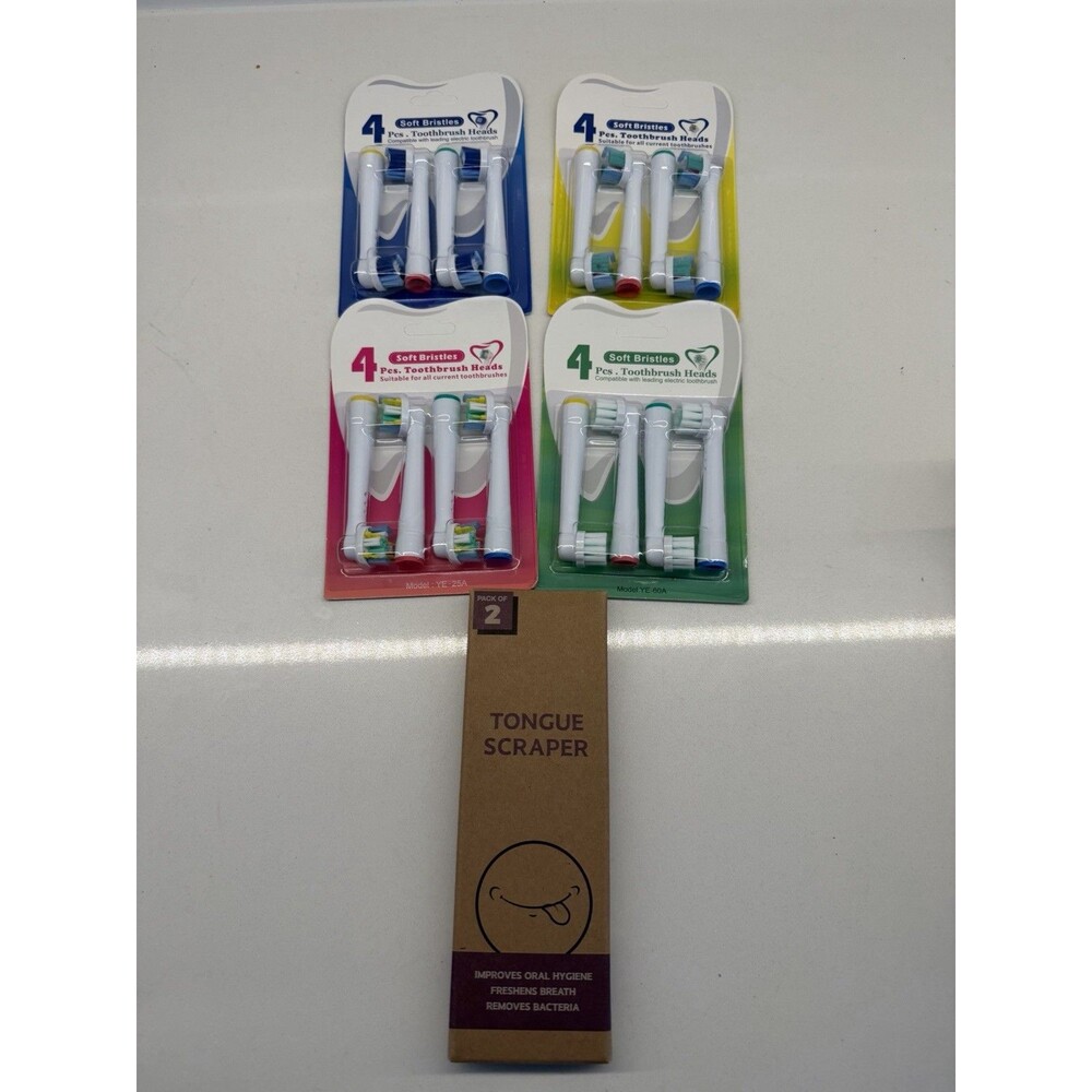 Replacement Oral B Electric Toothbrush Heads pro smart Genuis + scrapers 18pack